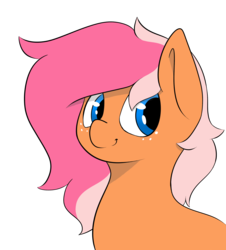 Size: 2700x2982 | Tagged: safe, artist:feelingpeachy, oc, oc only, oc:peachy, pony, bust, cute, happy, high res, male, simple background, solo, stallion, transparent background