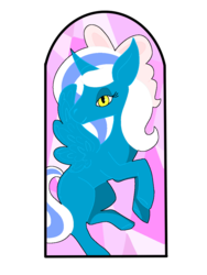 Size: 900x1200 | Tagged: safe, artist:marizathepirate, oc, oc:fleurbelle, alicorn, pony, alicorn oc, rearing, simple background, solo, stained glass, transparent background