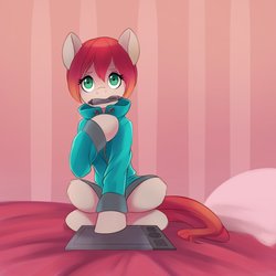Size: 2000x2000 | Tagged: safe, artist:vistamage, oc, oc only, oc:up1ter, pony, high res, solo, tablet