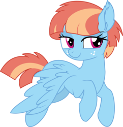 Size: 5928x6112 | Tagged: safe, artist:aureai-sketches, artist:cyanlightning, windy whistles, pegasus, pony, g4, .svg available, absurd resolution, cute, female, flying, freckles, lidded eyes, mare, simple background, smiling, solo, transparent background, vector, windybetes