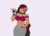 Size: 1952x1414 | Tagged: safe, artist:theyellowcoat, artist:yellowcoat, oc, oc:bella, satyr, alcohol, beer, beer can, breasts, choker, fangs, long nails, muscles, offspring, parent:oc:miss eri, piercing