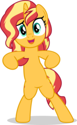 Size: 5598x9100 | Tagged: safe, artist:jhayarr23, sunset shimmer, pony, unicorn, equestria girls, g4, i'm on a yacht, my little pony equestria girls: better together, absurd resolution, bipedal, cute, female, looking at you, pose, shimmerbetes, simple background, smiling, solo, swag, transparent background, vector