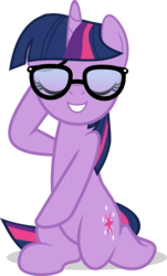 Size: 5588x9242 | Tagged: safe, artist:jhayarr23, sci-twi, twilight sparkle, pony, unicorn, equestria girls, equestria girls series, i'm on a yacht, spoiler:eqg series (season 2), absurd resolution, equestria girls ponified, eyes closed, female, glasses, kneeling, ponified, pose, simple background, smiling, smug, solo, transparent background, unicorn sci-twi, vector