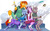 Size: 1280x787 | Tagged: safe, artist:ursa, maud pie, starlight glimmer, sunburst, trixie, earth pony, unicorn, anthro, unguligrade anthro, g4, alcohol, champagne, female, glass, glasses, kite, looking at each other, male, sitting, smiling, wine, wine glass