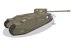 Size: 9000x6000 | Tagged: safe, artist:dolphinfox, artist:vladimirmacholzraum, cloudchaser, flitter, pony, g4, absurd resolution, cutie mark on vehicle, duo, looking at each other, simple background, tank (vehicle), tog ii, transparent background, vector, world of tanks