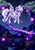 Size: 1417x2000 | Tagged: safe, artist:erim-kawamori, oc, oc only, oc:starstorm slumber, firefly (insect), pegasus, pony, female, mare, night, open mouth, outdoors, smiling, solo, spread wings, three quarter view, tree, wings