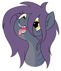 Size: 685x802 | Tagged: safe, artist:wafflecakes, oc, oc only, oc:spring tide, monster pony, original species, shark pony, bust, open mouth, sharp teeth, silly, simple background, solo, teeth, tongue out, transparent background
