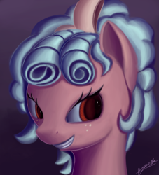 Size: 2000x2200 | Tagged: safe, artist:theunconsistentone, cozy glow, pegasus, pony, g4, bust, evil, evil smile, grin, high res, smiling