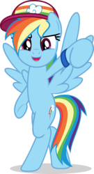 Size: 5700x10553 | Tagged: safe, artist:jhayarr23, rainbow dash, pony, equestria girls, equestria girls series, g4, i'm on a yacht, spoiler:eqg series (season 2), absurd resolution, armband, bipedal, cap, equestria girls ponified, female, hat, human pony dash, ponified, simple background, solo, spread wings, swag, transparent background, vector, wings