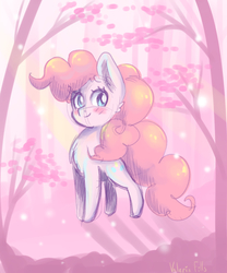 Size: 1181x1417 | Tagged: safe, artist:valeriafills91, pinkie pie, earth pony, pony, g4, female, looking at you, smiling, solo, tree