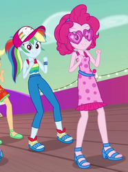 Size: 622x837 | Tagged: safe, screencap, pinkie pie, rainbow dash, equestria girls, g4, my little pony equestria girls: better together, cropped, female, sleeveless