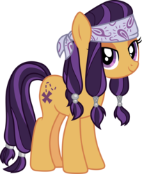 Size: 3000x3674 | Tagged: safe, artist:cloudy glow, gameloft, idw, cutlass (g4), earth pony, pony, g4, background pony, bandana, female, high res, idw showified, mare, mobile game, pirate, simple background, smiling, solo, transparent background, vector