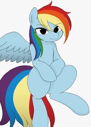Size: 733x1023 | Tagged: safe, artist:manachaaaaaaaa, rainbow dash, pegasus, pony, g4, female, looking at you, mare, simple background, solo, white background