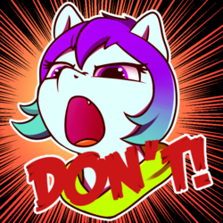 Size: 700x700 | Tagged: safe, artist:neighday, oc, oc only, oc:raven mcchippy, pony, bust, don't, fangs, solo
