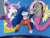 Size: 2600x2000 | Tagged: safe, artist:azurllinate, princess flurry heart, oc, oc:elegrace flux, oc:radiant eclipse, alicorn, hybrid, pony, g4, best friends, clothes, excited, high res, interspecies offspring, jumping, mare, mixed breed, offspring, older, older flurry heart, pajamas, parent:discord, parent:fluttershy, parent:pipsqueak, parent:princess luna, parents:discoshy, parents:lunapip, poster, sleepover, spread wings