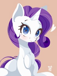 Size: 1028x1378 | Tagged: safe, artist:tohupo, rarity, pony, unicorn, g4, female, heart, looking at you, mare, simple background, solo