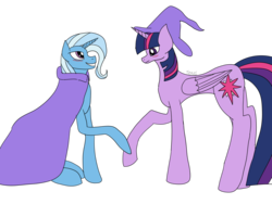 Size: 1600x1200 | Tagged: safe, artist:fireboltpug, trixie, twilight sparkle, alicorn, pony, g4, female, lesbian, ship:twixie, shipping, twilight sparkle (alicorn)