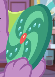 Size: 396x558 | Tagged: safe, screencap, spike, spike the regular dog, dog, equestria girls, g4, my little pony equestria girls: better together, reboxing with spike!, cropped, fabulous fido's faberge flying disk, object, paws