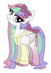 Size: 1024x1448 | Tagged: safe, artist:sk-ree, oc, oc only, oc:lollipop sunset, pegasus, pony, bow, clothes, deviantart watermark, eyeshadow, female, hoodie, makeup, mare, obtrusive watermark, simple background, solo, tail bow, transparent background, watermark