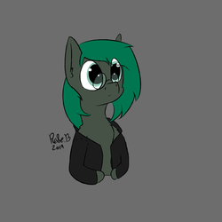 Size: 4500x4500 | Tagged: safe, artist:rosebush, oc, oc only, oc:minus, pony, absurd resolution, clothes, glasses, jacket, solo, the great comet