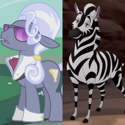Size: 720x720 | Tagged: safe, edit, screencap, hoity toity, earth pony, pony, g4, suited for success, comparison, male, stallion, the lion guard