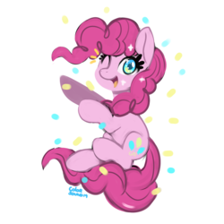 Size: 3500x3500 | Tagged: safe, artist:ask-colorsound, pinkie pie, earth pony, pony, g4, cute, female, high res, looking at you, mare, one eye closed, open mouth, simple background, solo, white background, wink
