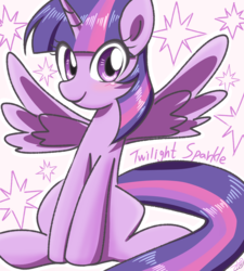 Size: 900x1000 | Tagged: safe, artist:tastyrainbow, twilight sparkle, alicorn, pony, g4, big eyes, blushing, cute, female, looking at you, mare, smiling, solo, twiabetes, twilight sparkle (alicorn)