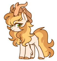 Size: 1212x1288 | Tagged: safe, artist:unicorn-mutual, oc, oc only, hybrid, kirin, hat, interspecies offspring, magical lesbian spawn, male, offspring, parent:applejack, parent:autumn blaze, parents:autumnjack, simple background, solo, transparent background