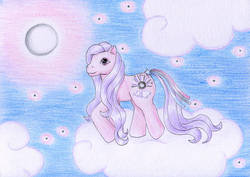 Size: 1280x906 | Tagged: safe, artist:normaleeinsane, silver lining (g3), pony, g3, female, solo, traditional art