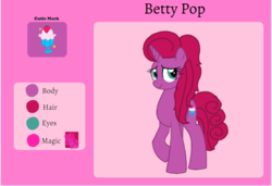 Size: 1463x1002 | Tagged: safe, artist:徐詩珮, oc, oc:betty pop, pony, unicorn, magical lesbian spawn, next generation, offspring, parent:glitter drops, parent:tempest shadow, parents:glittershadow, reference sheet