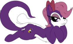 Size: 2597x1552 | Tagged: artist needed, source needed, safe, earth pony, pony, skunk, skunk pony, female, fifi la fume, lying down, ponified, prone, simple background, solo, tiny toon adventures, transparent background