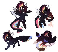 Size: 1920x1706 | Tagged: safe, artist:php146, oc, oc:ayaka, oc:masashi, dog, pegasus, pony, alternate design, female, magic, male, mare, stallion