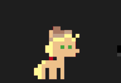 Size: 320x220 | Tagged: safe, artist:dinexistente, applejack, oc, oc:mirria, earth pony, pegasus, pony, g4, animated, canon x oc, cute, female, gif, jumping, kissing, lesbian, limited palette, pixel art, simple background
