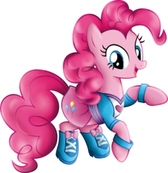 Size: 998x1024 | Tagged: safe, artist:beamsaber, pinkie pie, earth pony, pony, g4, clothes, equestria girls outfit, female, simple background, solo, transparent background