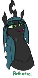 Size: 250x513 | Tagged: safe, artist:jargon scott, queen chrysalis, changeling, changeling queen, g4, bust, dialogue, female, long neck, male, meme, pathetic, principal skinner, simple background, solo, the simpsons, white background