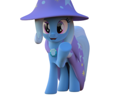 Size: 1600x1200 | Tagged: safe, artist:nyaasapphire, artist:whackysquire887, trixie, pony, unicorn, g4, 3d, cape, clothes, female, hat, mare, open mouth, trixie's cape, trixie's hat, waving