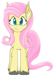 Size: 750x1050 | Tagged: safe, artist:yudhaikeledai, fluttershy, pegasus, pony, g4, ear fluff, female, looking at you, mare, simple background, smiling, solo, transparent background, unshorn fetlocks