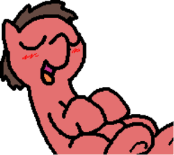 Size: 387x345 | Tagged: safe, artist:pokehidden, oc, oc:big brian, pony, banned from equestria daily, spoiler:banned from equestria daily 1.5, animated, animated png, blushing, cute, eyes closed, simple background, sleeping, tongue out, transparent background