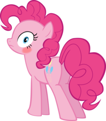 Size: 10025x11494 | Tagged: safe, artist:mrkat7214, pinkie pie, pony, absurd resolution, balloonbutt, blushing, butt, female, looking at you, plot, simple background, solo, transparent background, vector