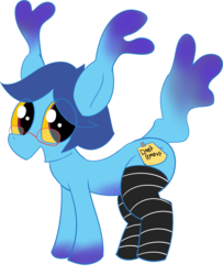 Size: 2560x3145 | Tagged: safe, oc, oc only, oc:cteno, oc:onetc, monster pony, pony, clothes, glasses, high res, note, ripoff, socks, solo, striped socks
