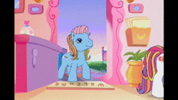 Size: 640x360 | Tagged: safe, edit, edited screencap, screencap, rainbow dash (g3), sparkleworks, sunny daze (g3), sweetberry, wysteria, pony, a charming birthday, g3, angry, animated, cotton candy cafe, female, out of character, sound, webm