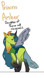 Size: 720x1280 | Tagged: safe, artist:phebemun-46, oc, oc only, oc:amber, changedling, changeling, changeling oc, digital art, offspring, parent:queen chrysalis, parent:thorax, parents:chrysarax, simple background, solo, white background