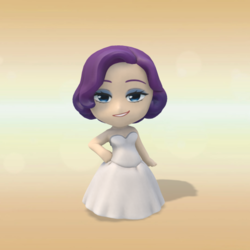 Size: 512x512 | Tagged: safe, rarity, human, g4, alternate hairstyle, chibi, clothes, cute, dress, female, figure, figurine, humanized, solo, toy, wedding dress
