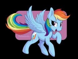 Size: 4000x3000 | Tagged: safe, artist:thesamstudio, rainbow dash, pegasus, pony, g4, black background, female, mare, open mouth, simple background, solo, wallpaper