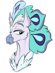 Size: 1536x2048 | Tagged: safe, artist:ask-y, oc, oc only, oc:sea urchin, classical hippogriff, hippogriff, bust, offspring, parent:queen novo, parent:seaspray, portrait, simple background, solo, transparent background
