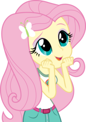 Size: 3000x4238 | Tagged: safe, artist:cloudy glow, fluttershy, equestria girls, g4, my little pony equestria girls: legend of everfree, clothes, cute, female, shirt, shyabetes, simple background, sleeveless, smiling, solo, tank top, transparent background, vector