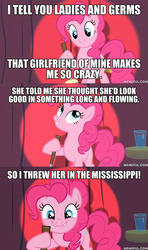 Size: 600x1011 | Tagged: safe, edit, edited screencap, screencap, pinkie pie, earth pony, pony, baby cakes, g4, caption, comic, female, image macro, implied lesbian, mare, meme, memeful.com, screencap comic, solo, tales from the crypt, text