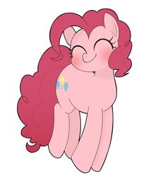 Size: 958x1069 | Tagged: safe, artist:manachaaaaaaaa, pinkie pie, earth pony, pony, g4, blushing, cute, eyes closed, female, mare, open mouth, simple background, smiling, solo, white background