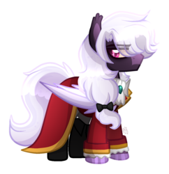 Size: 1153x1189 | Tagged: safe, artist:sugaryicecreammlp, oc, oc only, oc:midnight, bat pony, pony, clothes, male, simple background, solo, stallion, the count of monte cristo, transparent background
