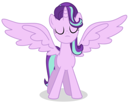 Size: 5600x4500 | Tagged: safe, edit, vector edit, starlight glimmer, alicorn, pony, g4, absurd resolution, alicornified, behold, eyes closed, female, majestic, mare, race swap, simple background, solo, spread wings, starlicorn, transparent background, vector, wings, xk-class end-of-the-world scenario